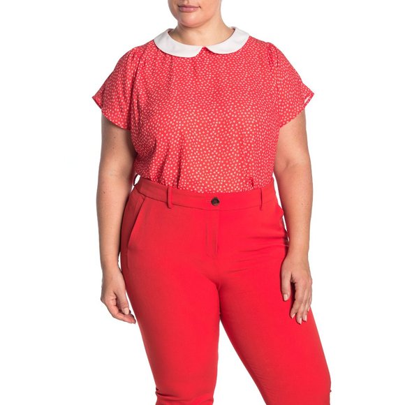 NWT Nordstrom Cece Peter Pan Collar Ditsy Blouse - Picture 1 of 3
